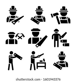 carpenter icon isolated sign symbol vector illustration - Collection of high quality black style vector icons
