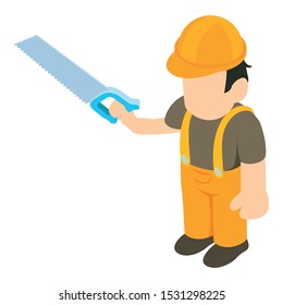Carpenter icon. Isometric illustration of carpenter vector icon for web