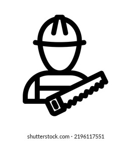carpenter icon or logo isolated sign symbol vector illustration - high quality black style vector icons
