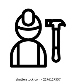 carpenter icon or logo isolated sign symbol vector illustration - high quality black style vector icons
