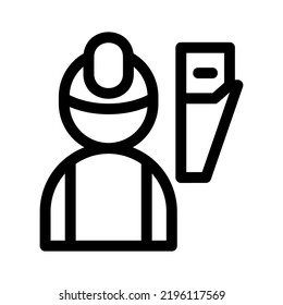 Zimmermädchen-Symbol oder -Logo einzeln auf Zeichen, Vektorgrafik - hochwertige Vektorsymbole in schwarzem Stil
