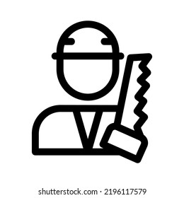 carpenter icon or logo isolated sign symbol vector illustration - high quality black style vector icons
