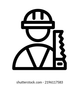 icono de carpintero o logotipo símbolo de signo aislado ilustración vectorial - iconos vectoriales de estilo negro de alta calidad
