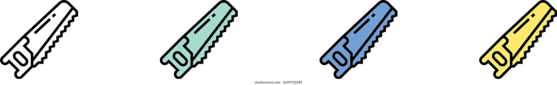 carpenter icon. Outline, Green, Blue and Yellow Style Design Isolated On White Background