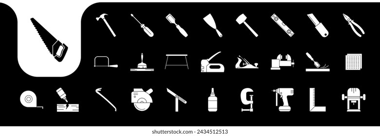 carpenter icon set collection design vector