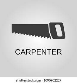 Carpenter icon. Carpenter symbol. Flat design. Stock - Vector illustration