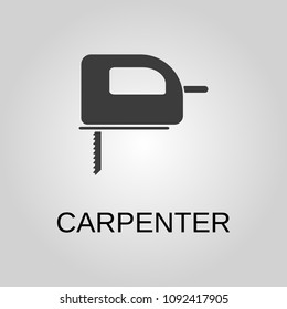 Carpenter icon. Carpenter symbol. Flat design. Stock - Vector illustration