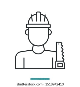 carpenter icon vector illustration logo template for many purpose. Isolated on white background.