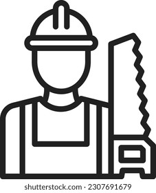 Carpenter icon vector image. Suitable for mobile application web application and print media.