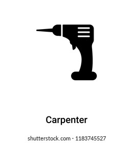 Carpenter icon vector isolated on white background, logo concept of Carpenter sign on transparent background, filled black symbol