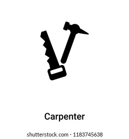 Carpenter icon vector isolated on white background, logo concept of Carpenter sign on transparent background, filled black symbol