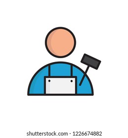 carpenter icon vector. job icon vector