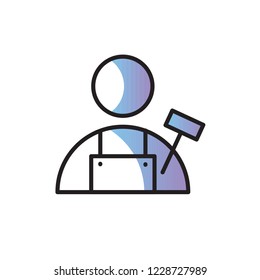 carpenter icon vector. job icon modern style