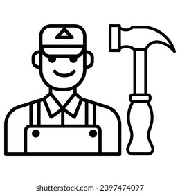 Carpenter icon vector on trendy design