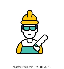 carpenter icon with white background vector stock illustration