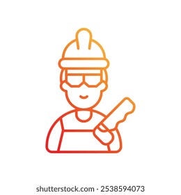 carpenter icon with white background vector stock illustration