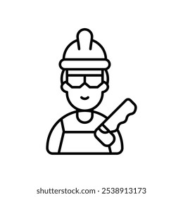 carpenter icon with white background vector stock illustration