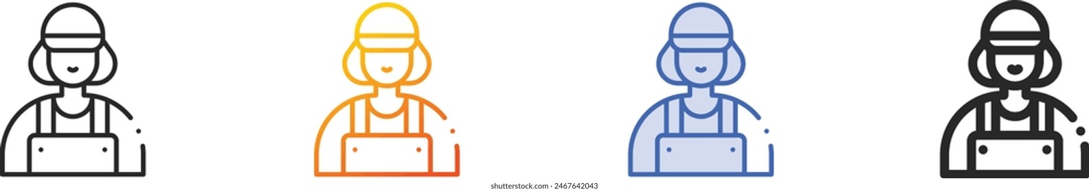 carpenter icon.Thin Linear, Gradient, Blue Stroke and bold Style Design Isolated On White Background