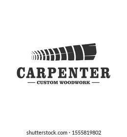 Carpenter industry logo design - wood log fiber woodwork