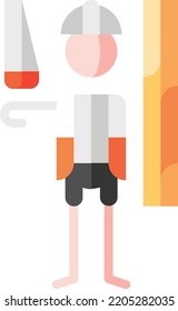 carpenter isolated design element stock illustration. Vector on a white background