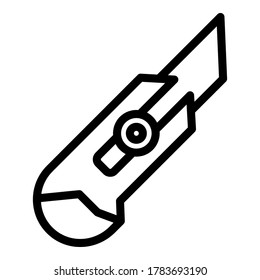 Carpenter knife icon. Outline carpenter knife vector icon for web design isolated on white background