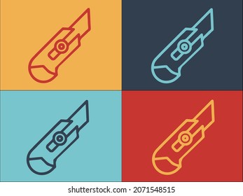 Carpenter Knife Logo, Simple Flat Icon of carpenter,knife,tool