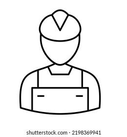 Icono de vector de línea de carpintero fácilmente modificado
