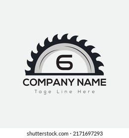Carpenter Logo On Letter 6   Template. Carpenter On 6 Letter, Initial Carpenter Sign Concept, Real Estate logo design
