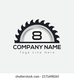 Carpenter Logo On Letter 8 Template. Carpenter On 8 Letter, Initial Carpenter Sign Concept, Real Estate logo design