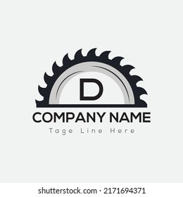 Carpenter Logo On Letter D Template. Carpenter On D Letter, Initial Carpenter Sign Concept, Real Estate logo design