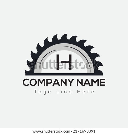 Carpenter Logo On Letter H Template. Carpenter On H Letter, Initial Carpenter Sign Concept, Real Estate logo design