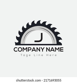 Carpenter Logo On Letter J Template. Carpenter On J Letter, Initial Carpenter Sign Concept, Real Estate logo design