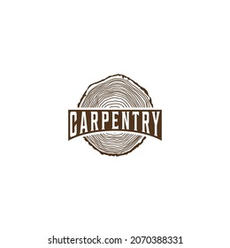 carpenter logo with unique and beautiful wood grain illustration on white background