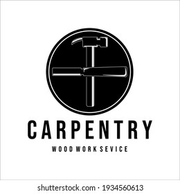 carpenter logo vector vintage illustration template design