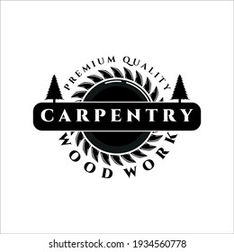 carpenter logo vector vintage illustration design