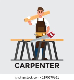 carpenter man  ,Vector illustration cartoon character.