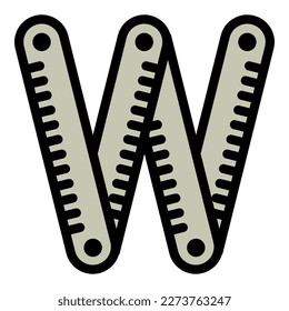 Carpenter measurement icon outline vector. Work tool. Work construction