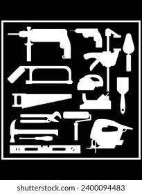 Carpenter mechanic hand power tool - EPS file for cutting machine. You can edit and print this vector art with EPS editor.
