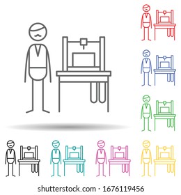A carpenter multi color set icon. Simple thin line, outline vector of hobbie icons for ui and ux, website or mobile application