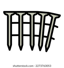 Carpenter nails icon outline vector. Work construction. Man character