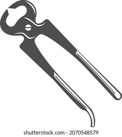 Carpenter pincers, cutting pliers. Vector image.