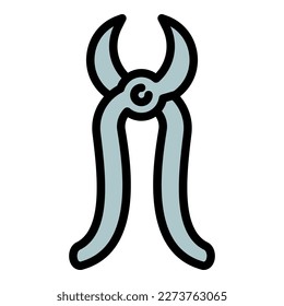 Carpenter pliers icon outline vector. Carpentry tool. Table power