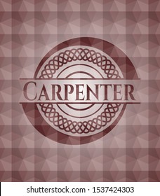 Carpenter red seamless badge with geometric pattern.