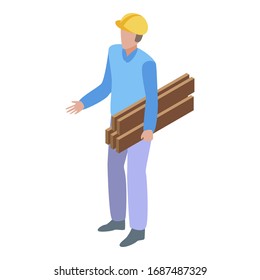 Icono del reparador del carpintero. Isométrico icono del vector de reparación de carpintero para el diseño web aislado en fondo blanco