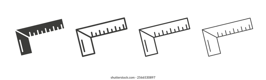 Carpenter ruler icon collection for website design, app, UI design.