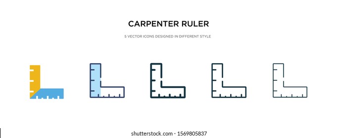 carpenter ruler icon in different style vector illustration. two colored and black carpenter ruler vector icons designed in filled, outline, line and stroke style can be used for web, mobile, ui