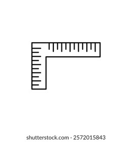 Carpenter ruler icon in liner stroke style