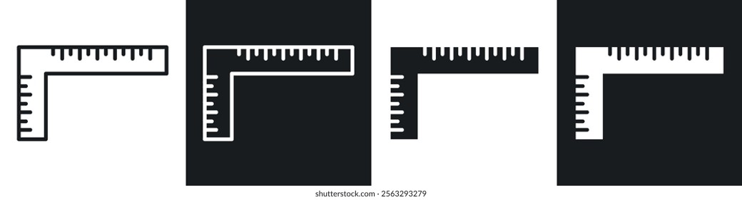 Carpenter ruler icon pack for app and website ui designs.