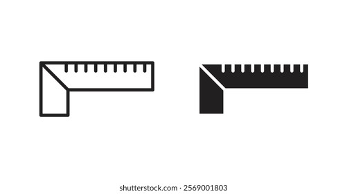 Carpenter ruler icon set vector graphics designs