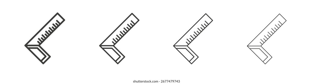 Carpenter ruler icon symbol. Vector isolated illustration.